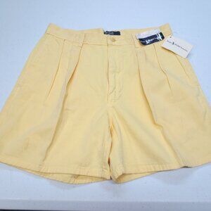 NEW Men's Vintage Ralph Lauren Polo USA Yellow Pleated Chino Shorts size 31